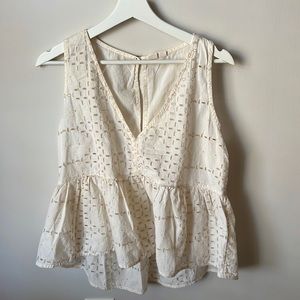 Melrose and Market Blouse/Tank- Peplum style- Boho vibes- size M